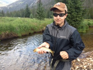 Micah with one of the literally hundreds of cutthroat we pulled out of the meadows near our campsite. 