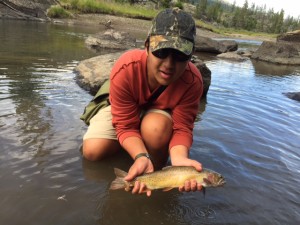 Nick with one of the more colorful Yellowstone Cutthroat we pulled from Slough Creek. 